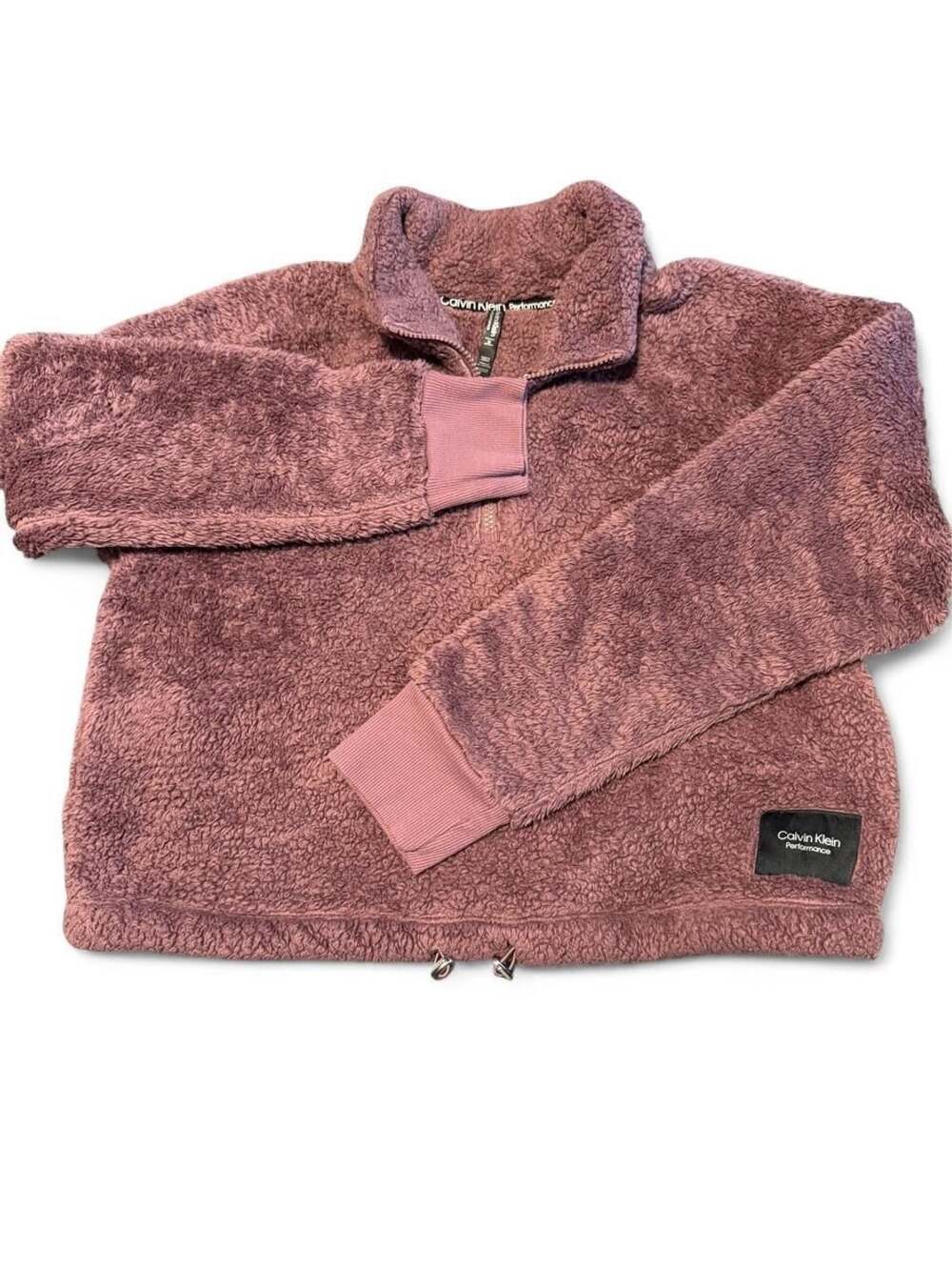 Calvin Klein Performance Fleece Pullover Womens Size M Mauve Cropped